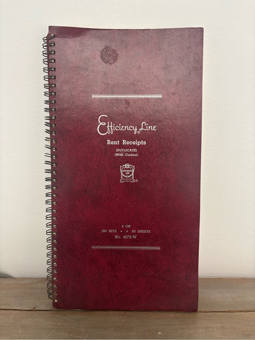 NEW! Vintage Efficiency Line Rent Receipt Book